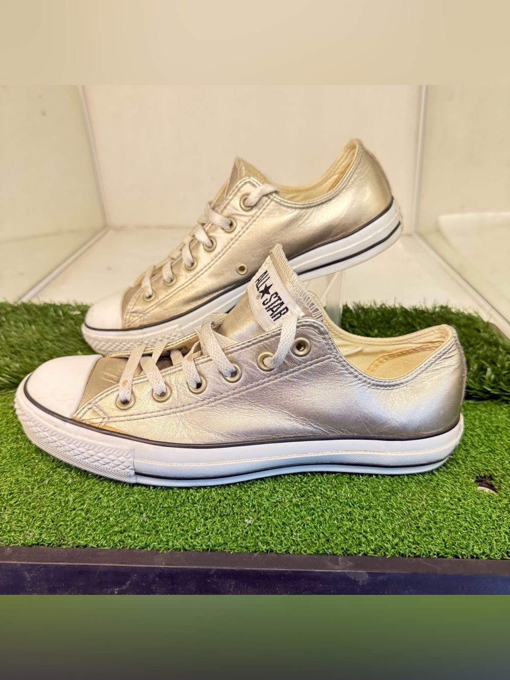 Converse Low Top Sneakers in Metallic Gold